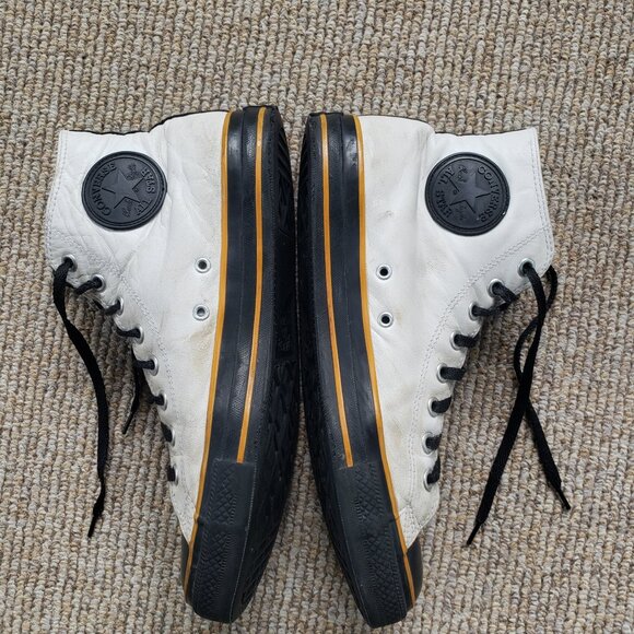 VTG Converse Chuck Taylor All Star Leather High Top Sneakers Womens 12  Mens 10 - Picture 3 of 10